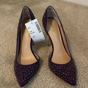 Thalia Sodi Gorgeous purple shoes with studs